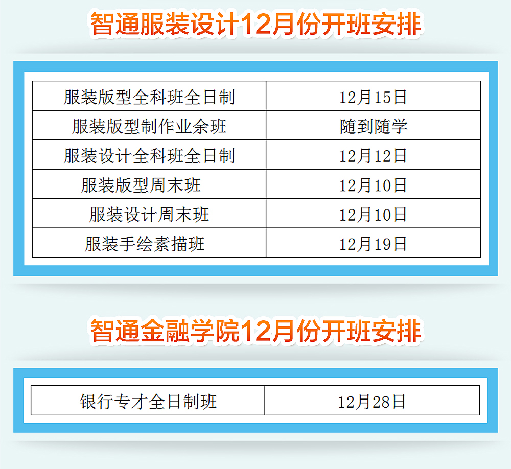 智通培訓(xùn)12月份開班通知04